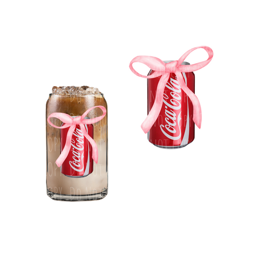 Coke with Bow (DOUBLE SIDED) UVDTF decal