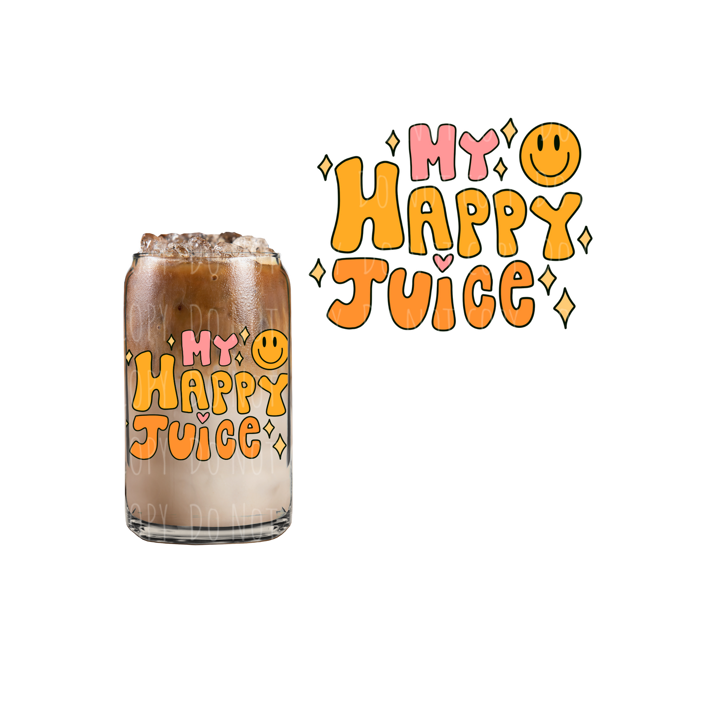 My Happy Juice UVDTF decal