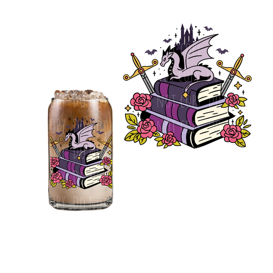 Fantasy Book Pile UVDTF decal