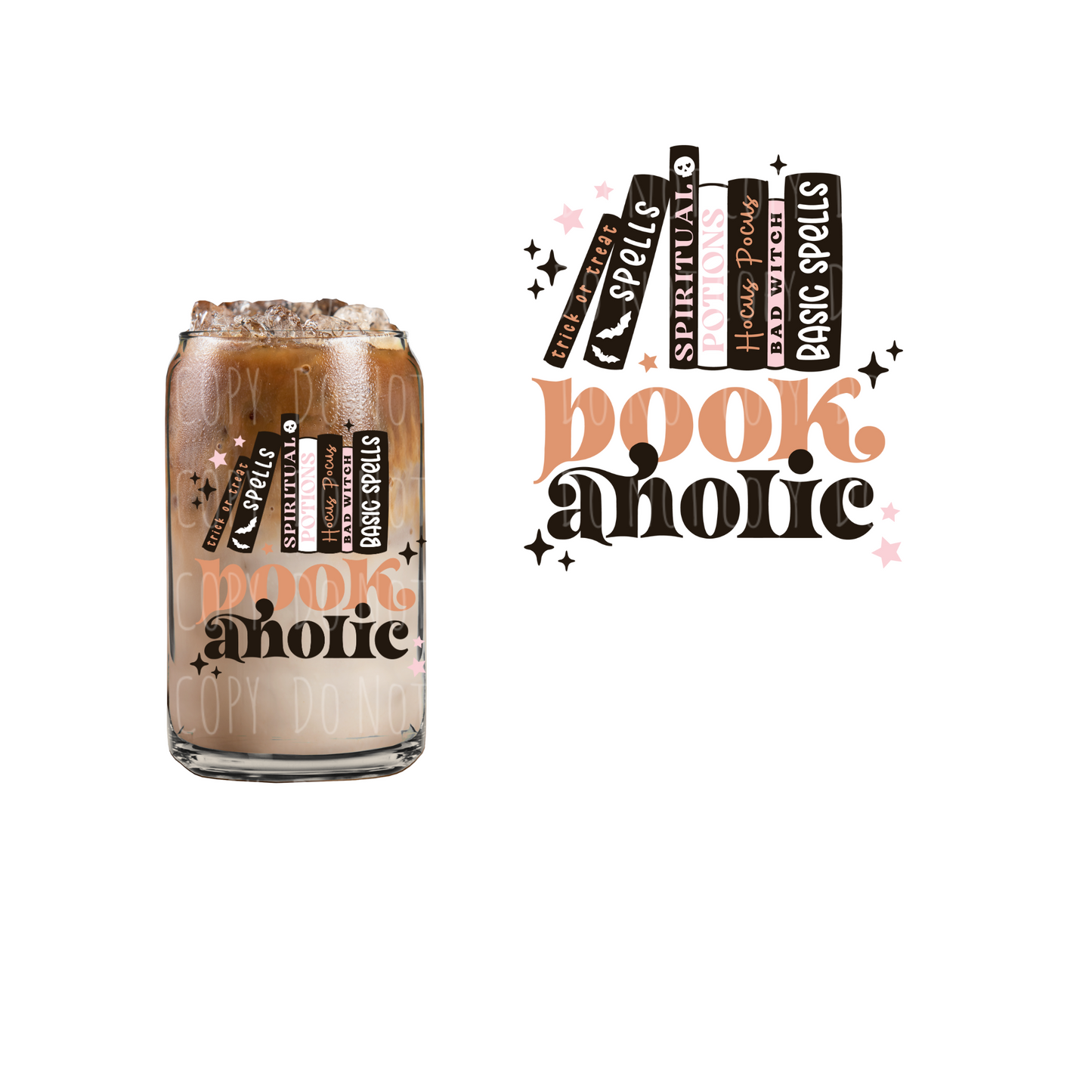 Book-Aholic (DOUBLE SIDED) UVDTF decal