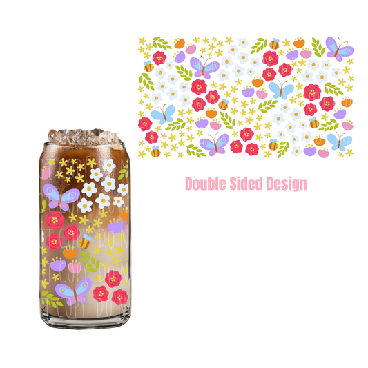 Butterfly Land Bright (DOUBLE SIDED) 20oz UVDTF cup wrap
