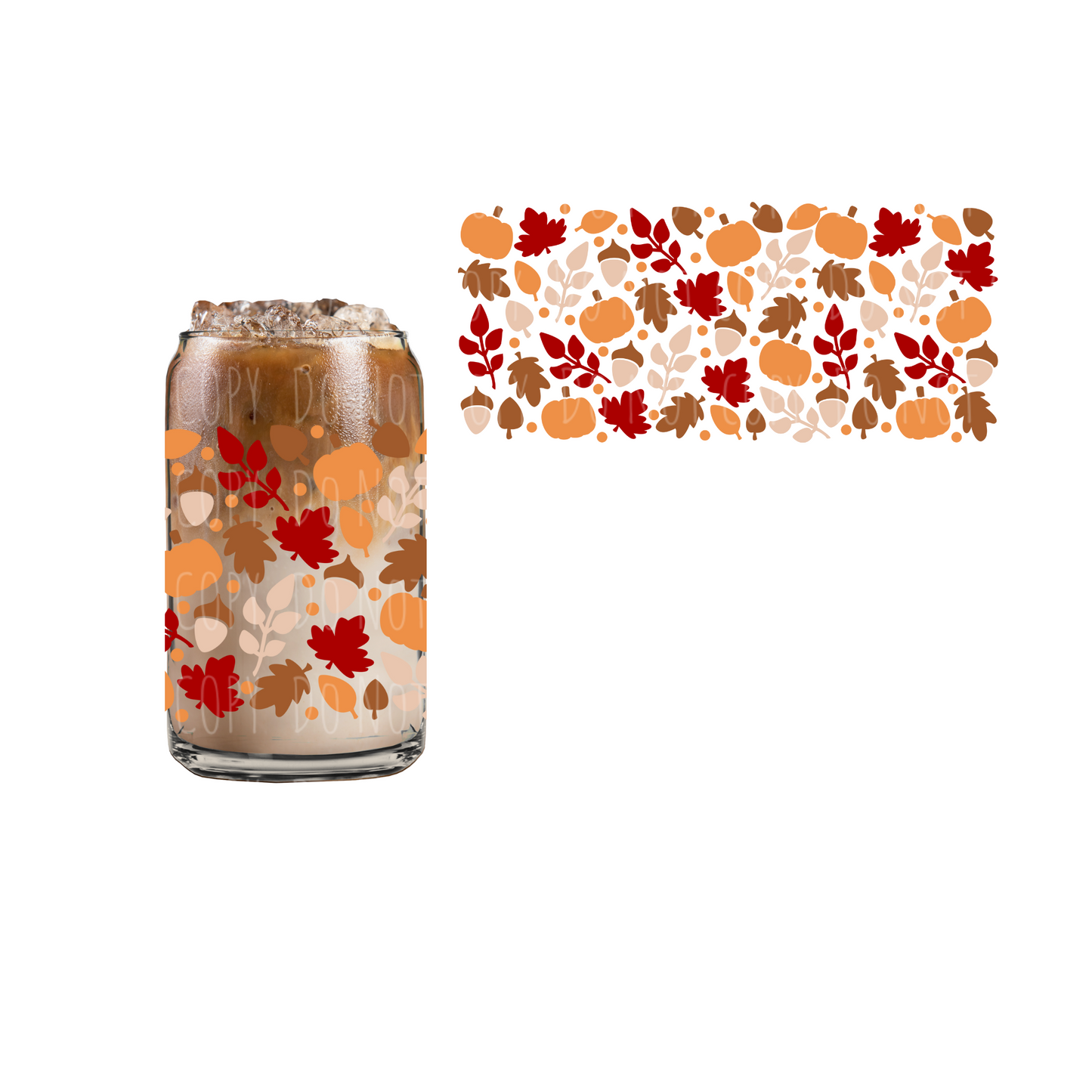 Fall Leaves (DOUBLE SIDED) UVDTF 16oz cup wrap