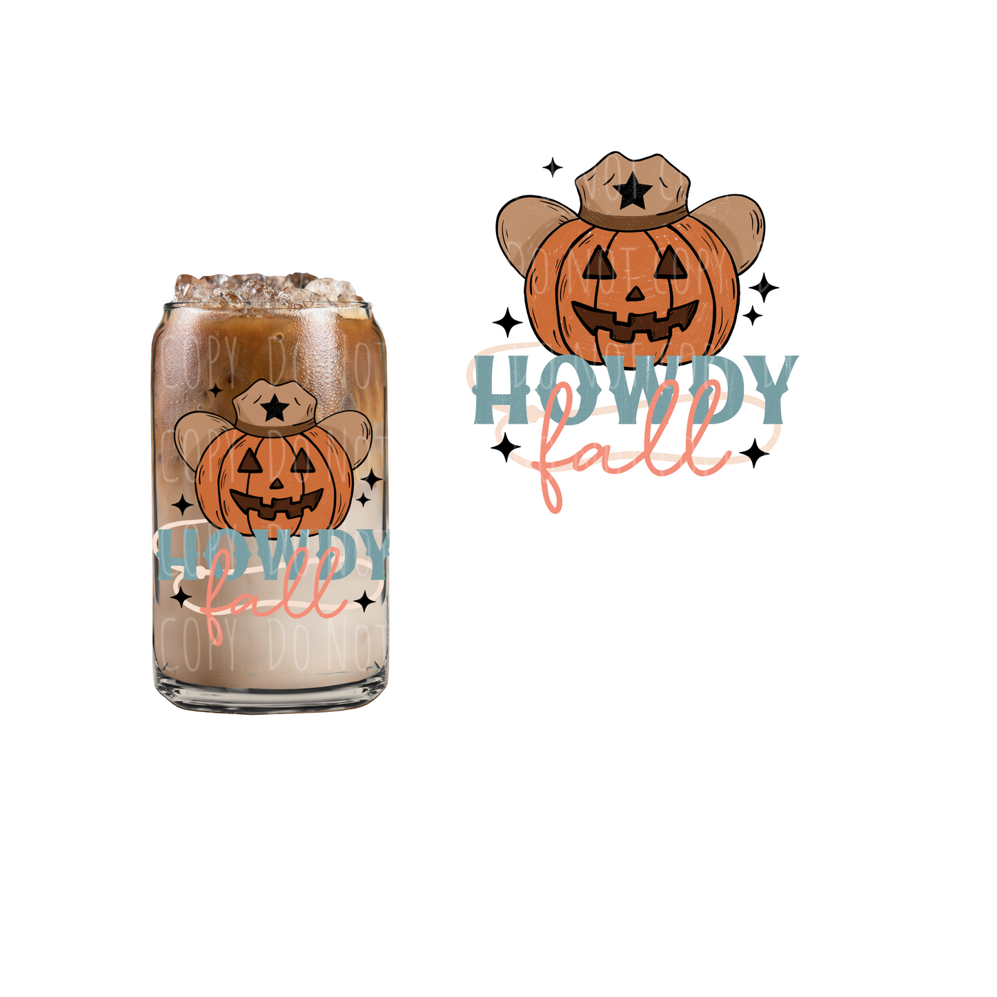 Howdy Fall (DOUBLE SIDED) UVDTF decal