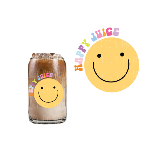 Happy Face Happy Juice UVDTF decal