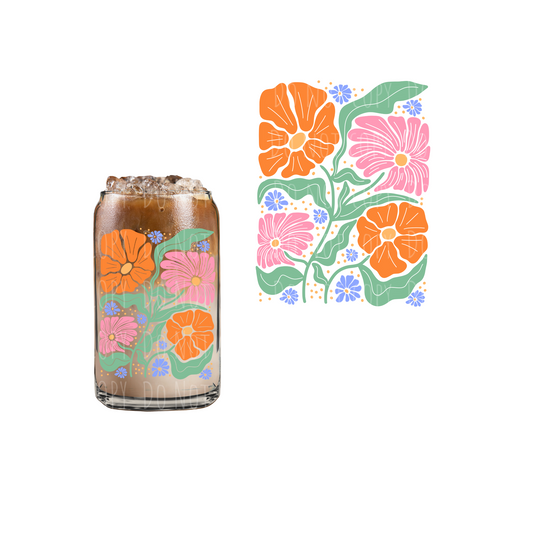 Bright Abstract Florals UVDTF decal