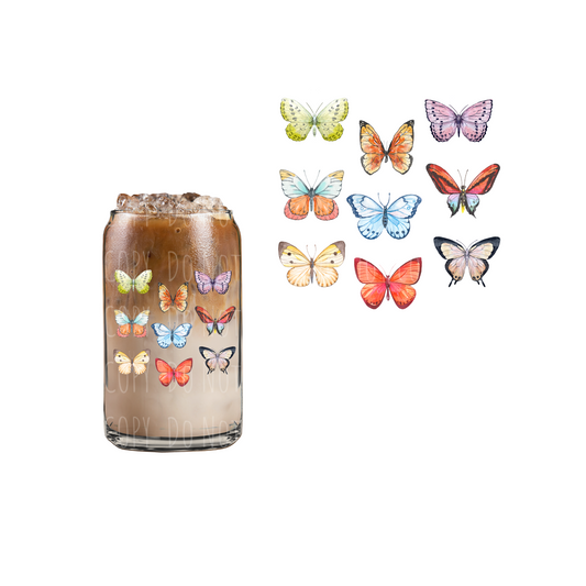 9 Butterflies (DOUBLE SIDED) UVDTF decal