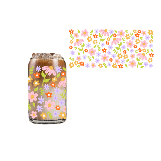 Pink Blooms UVDTF cup wrap