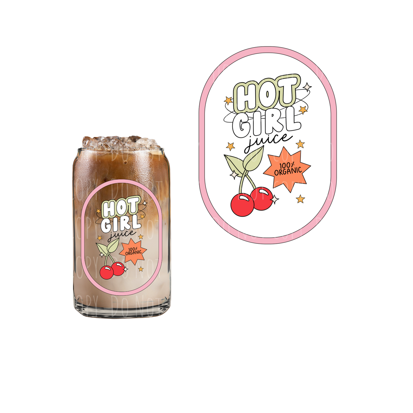 Hot Girl Juice UVDTF decal