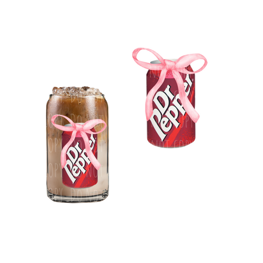 Dr.Pepper with Bow (DOUBLE SIDED) UVDTF decal