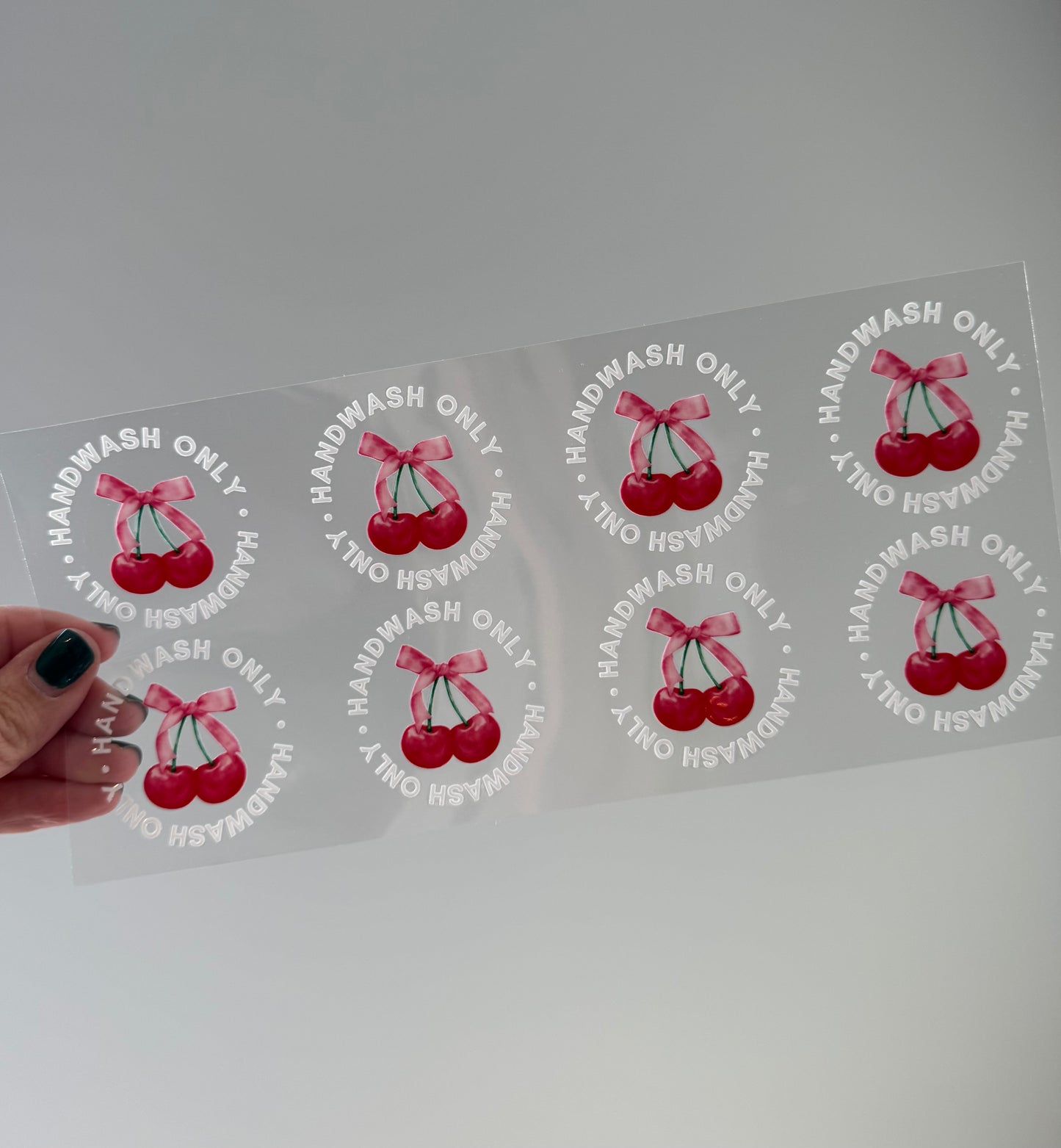 Cherry Handwash Only Stickers ( Pack of 8 )