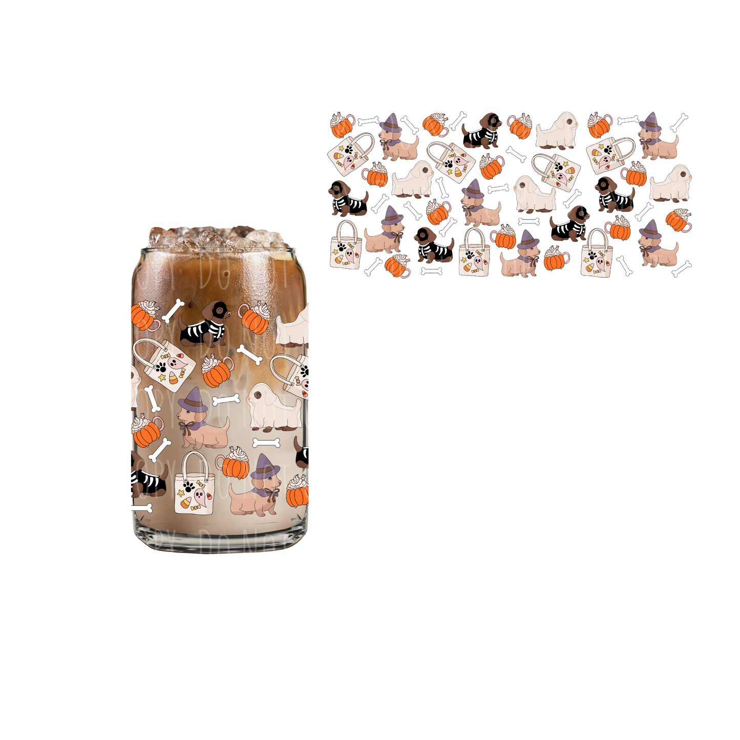 Puppy Costume Party (DOUBLE SIDED) UVDTF 16oz cup wrap