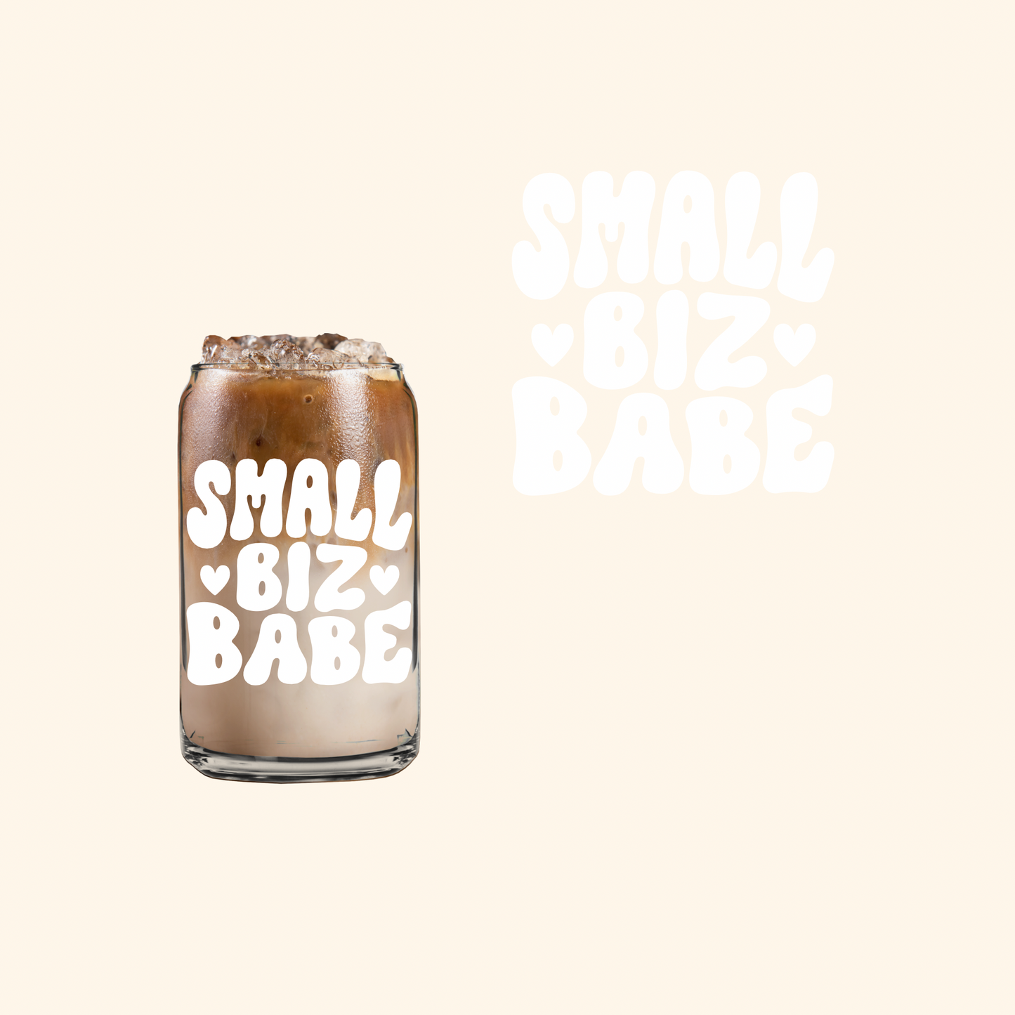 Small Biz Babe UVDTF decal in