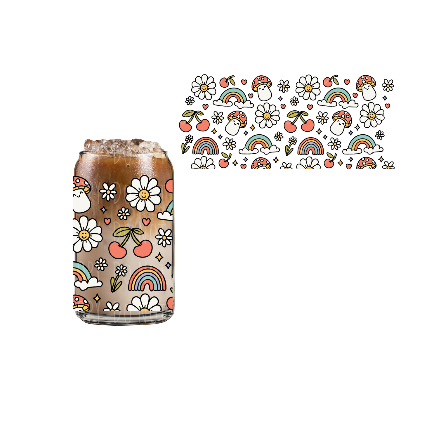Groovy Doodles UVDTF cup wrap
