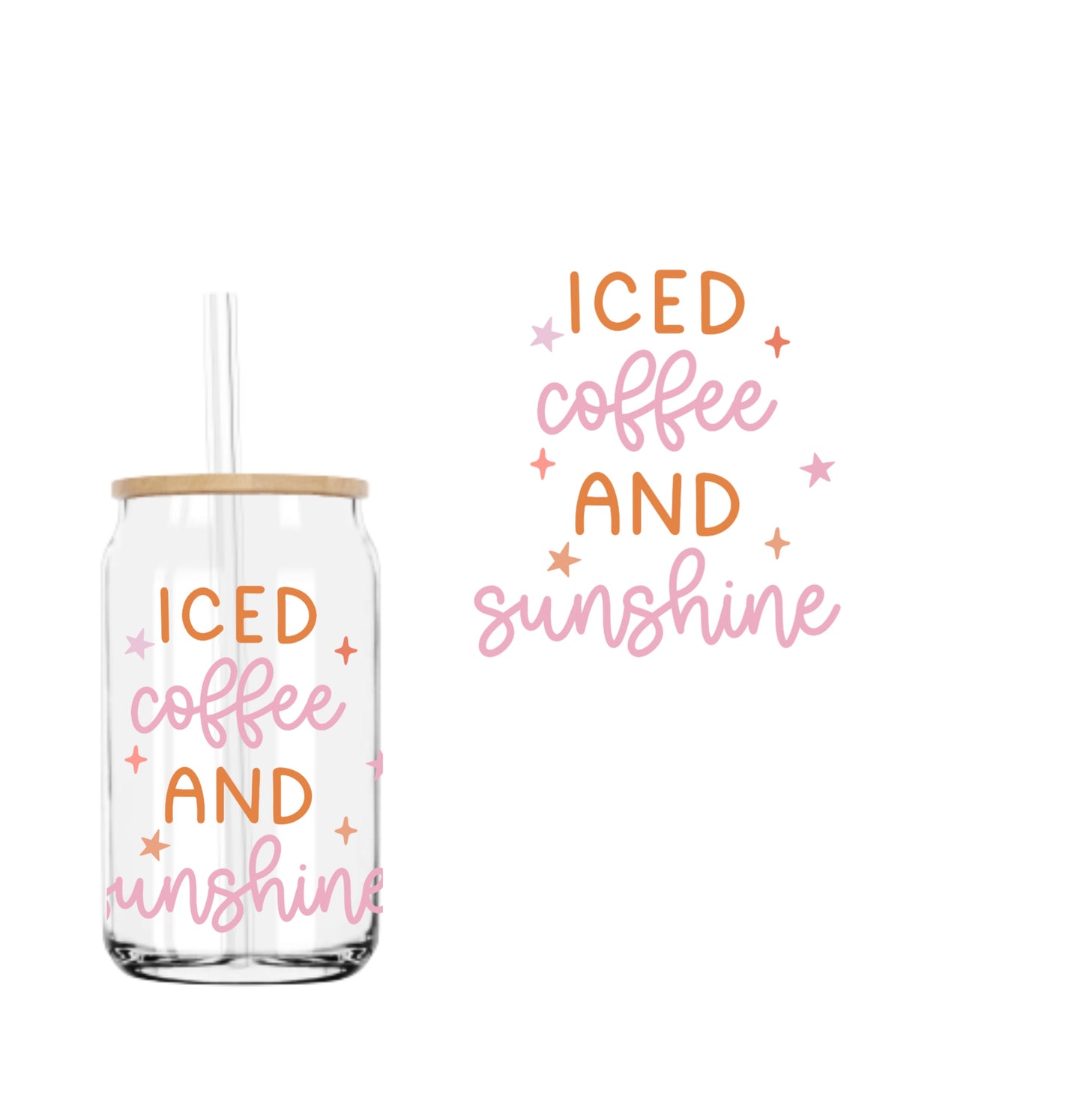 Iced Coffee And Sunshine UVDTF decal