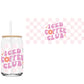 Iced Coffee Club Pink UVDTF cup wrap