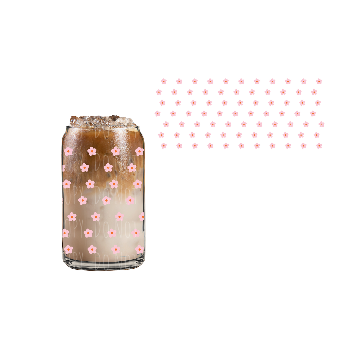 Tiny Pink Flowers UVDTF cup wrap